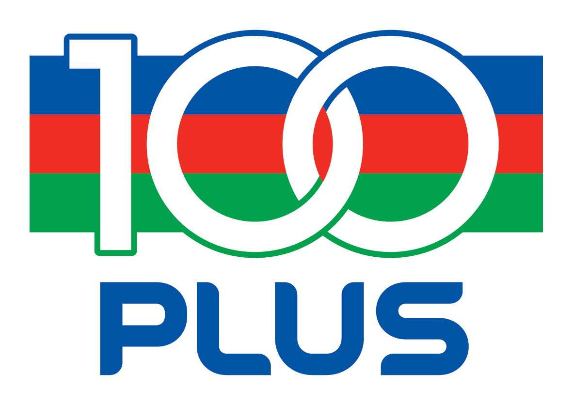 100PLUS LOGO with White