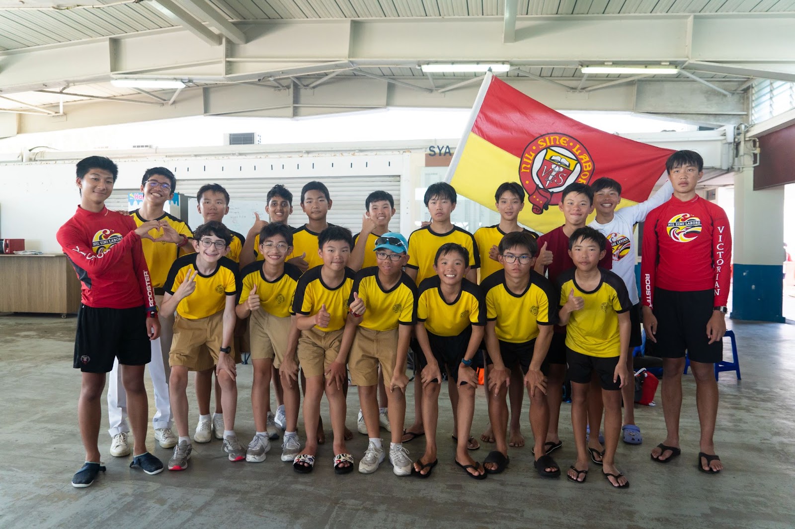The Victoria School (VS) team gathered to celebrate their efforts