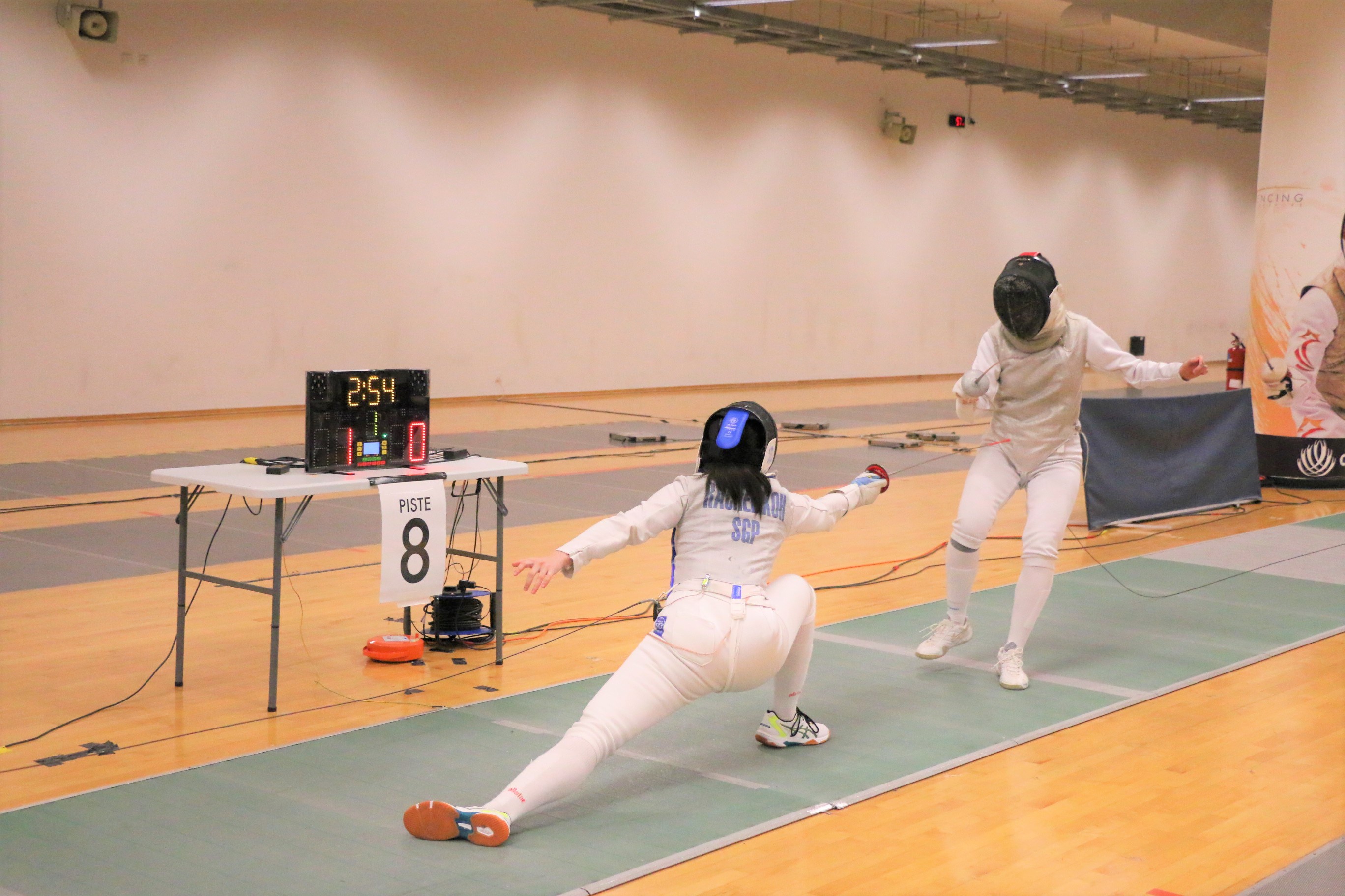 SSP's 6th seed Rachel Koh (Left) defeats 11th-ranked Liu Jiajia (RI) 15-2 to reach the Quarter-finals. Photo Credit : Team Nila Content Producer, Anbumani Arivalagan.